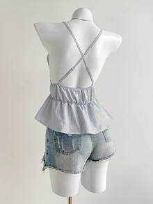 Elamini Áo tank top kẻ sọc kiểu dáng thường ngày dành cho nữ, thích hợp cho mùa hè. - Nhiều màu - Xem 3