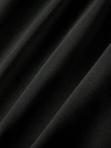 SHEIN MOD 春假甜心领灯笼袖褶皱胸部设计连衣裙 - 黑色 - 查看 5