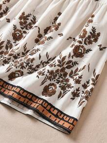 Rusticease Women's Floral Print Minimalist A-Line Skirt - Multicolor - View 5