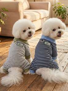 PETSIN 狗狗服装、猫咪服装、小型动物服装、春夏新品、猫咪服装、休闲服装、居家狗狗服装、小型动物连体衣 - 彩色 - 查看 3