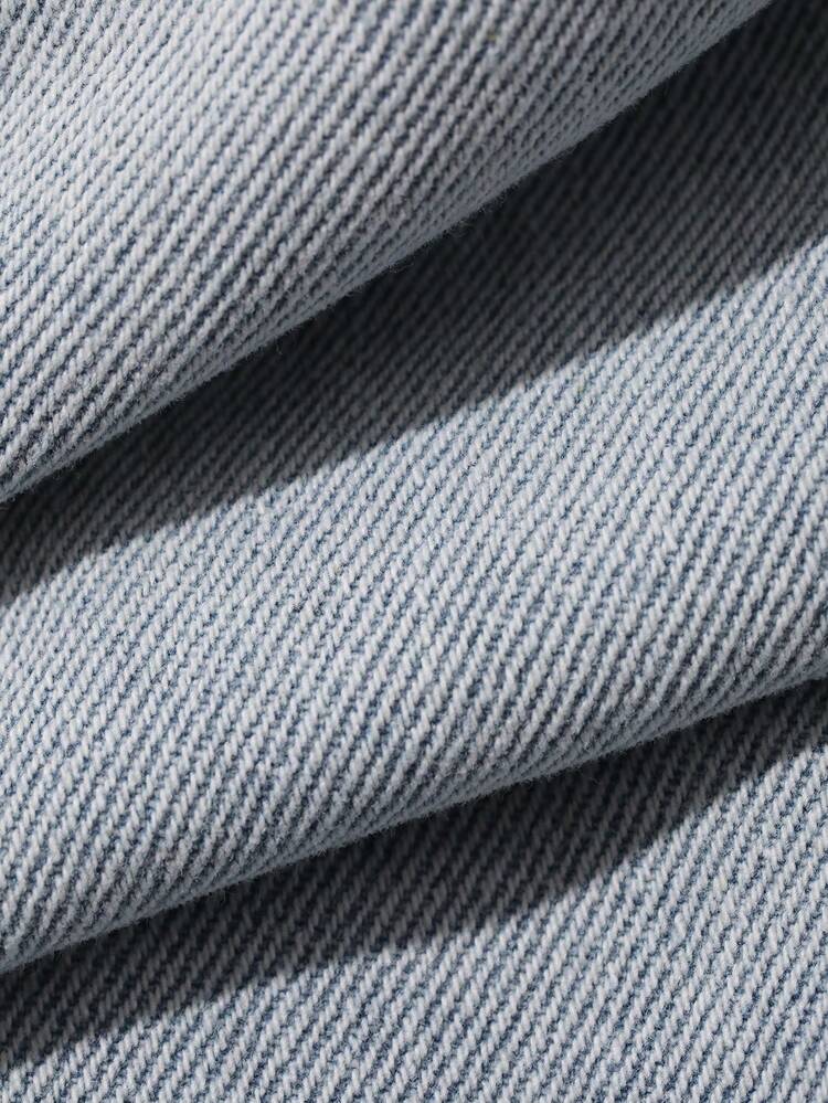 Women's Solid Color Casual Minimalist Design Denim Skirt With Pockets