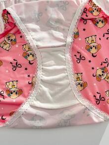 PetitDoll 5pcs Plus Size Women Funny Animal Print Bow Design Minimalist Briefs - Multicolor - View 5