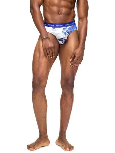 Rest Era Calzoncillos cómodos, suaves y transpirables con cintura con estampado de letras para hombres