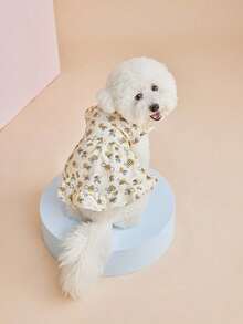 PETSIN 1 chiếc váy xếp ly tay ngắn cài cúc phía trước in hình ong và dưa hấu mùa xuân dành cho thú cưng, phù hợp với mọi loại chó. - Nhiều màu - Xem 12