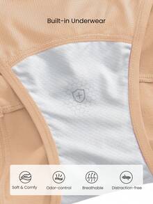 GLOWMODE Quần short VitalSwift Sleek Strides 3 inch, nhẹ, nhanh khô, co giãn, khử mùi, xẻ tà bên hông, túi khóa kéo, thích hợp cho tập luyện tennis, chạy bộ, thể dục, tập gym. - trái cam - Xem 5