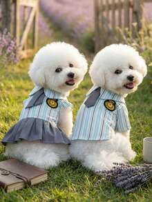 PETSIN 狗狗服装、猫咪服装、双腿宠物套装、情侣装、春季新款衬衫裙、狗狗服装、猫咪服装、动物服装、春季狗狗服装、欧美新款小型动物腿装 - 彩色 - 查看 4