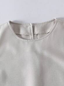 Elladie kids 女童百搭简约舒适清新可爱时尚百搭优雅无袖褶皱连衣裙 - 杏色 - 查看 4