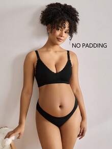 Moonlight&Mama Set da 3 reggiseni per allattamento e gravidanza comodi e senza cuciture, adatti per uso quotidiano - nero - Visualizzare 8