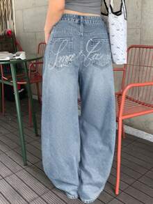 DAZY Women's Distressed Washed Korean Style Casual Jeans - Baby Blue - View 5
