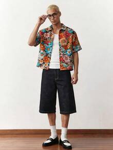 SWAVVY Men's Jacquard Short Sleeve Shirt, Spring/Summer - Multicolor - View 3