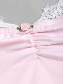 Sweetra 新款夏季休闲度假装扮 时尚Y2K修身性感开衩日常休闲百搭女式上衣 - 粉色 - 查看 6