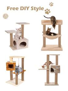 2 Trụ leo cho mèo bằng dây thừng sisal, trụ thay thế, vật liệu tự làm, trụ cào móng cho mèo bằng dây thừng sisal màu vàng. - Màu vàng - Xem 9