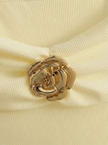 Franclia Women's Elegant Metal Decor Off Shoulder Fitted Dress, Summer Date Night Pale Yellow - Yellow - View 5