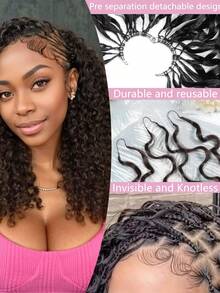 Boho Braids 100%真人发钩编发，缅甸卷发，奇迹结钩编发，羽毛线波西米亚风钩编辫子，真人发沙龙丝滑无痕隐形细软发质女性专用微型预环钩编真人发接发 - S4 - 查看 4