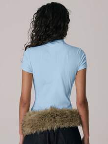 MUSERA Women T-Shirts Office Work Mothers Day Elegant - Blue - View 4