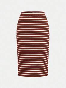 SHEIN LUNE 大码女式弹力腰直筒休闲多件装中长裙夏季女装度假装 - 彩色 - 查看 10