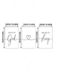 1PC 3PCS GIVE IT TO GOD AND GO TO SLEEP PRINT CANVAS PAINTINGS INSPIRATIONAL QUOTE POSTER RELIGIOUS CHRISTIAN WALL ART RELAXING TRUST SLEEP REMINDER BEDROOM HOME DECOR UNFRAMED - Multicolor - View 26