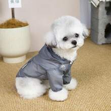 PETSIN Áo mưa cho chó, quần áo chống thấm nước cho thú cưng, áo mưa chống thấm nước mùa xuân và mùa hè cho động vật, quần áo cho chó, quần áo cho mèo, quần áo cho động vật, quần áo mùa xuân và cho chó, quần áo cho chó Anh, quần áo mới cho động vật nhỏ kiểu Châu Âu và Mỹ. - Màu xám đen - Xem 10