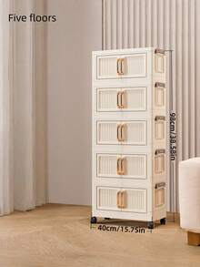 1PC Multi-Layer Plastic Detachable Folding Stackable No-Installation Required Closet Organizer Portable Wardrobe Grey Storage Cabinet Suitable For Living Room Bedroom Kitchen Space-Saving Multi-Functional Home Organizing Rack - Multicolor - View 11