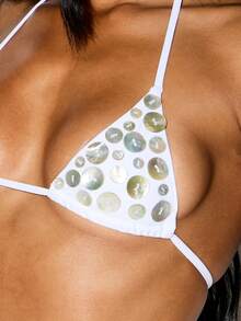 KIZN Tops de bikini para mujer - Blanco - Ver 4