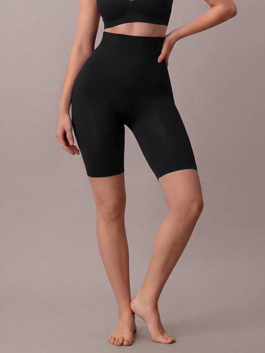 Cao eo Kiểm soát bụng Định hình cơ thể Quần short - màu đen - Xem 1