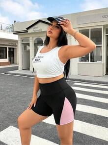 Muchica Plus Size Women Black Tight Fit Short Shorts - Multicolor - View 3