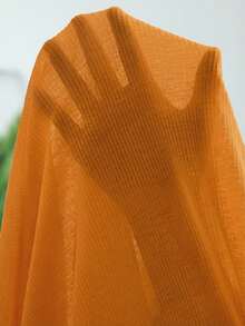 EMERY ROSE Plus Size Casual Solid Color Batwing Sleeve Jacket - Orange - View 7