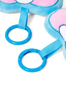 SHEIN X The Smurfs 1个可爱蓝精灵毛绒钥匙扣，精致刺绣，柔软材质，圆形钥匙扣，可挂在包包、背包和钥匙上。 - 彩色 - 查看 7