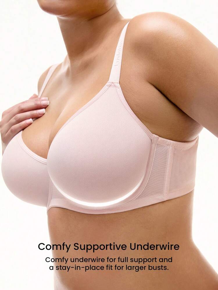 Plus Full Coverage Airy Breathable Sheer Mesh Spacer Cup Bra