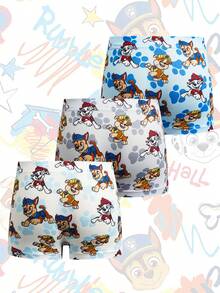 SHEIN | PAW Patrol Bộ 3 quần lót boxer nam in hình hoạt hình, cạp chun, thoải mái. - Màu xanh lam - Xem 2