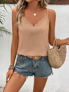 SHEIN Frenchy 两件套女士休闲优雅宽松A字吊带背心套装，适合日常穿着 - 彩色 - 查看 7