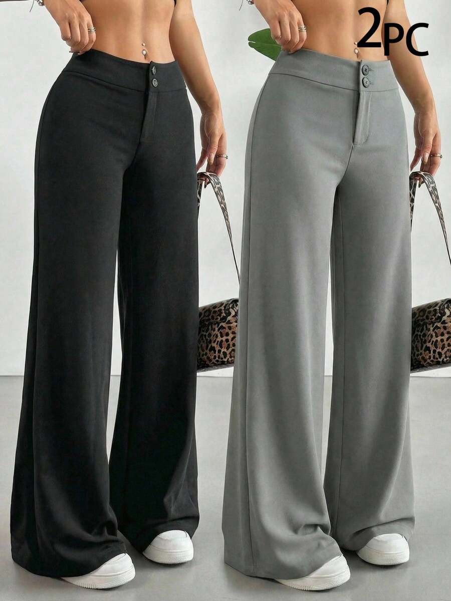 SHEIN EZwear Quần công sở co giãn dành cho nữ, nhiều chiếc - Nhiều màu - Xem 1