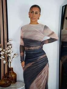 SAYEHFBABY 女式扎染褶皱长裙 - 彩色 - 查看 3