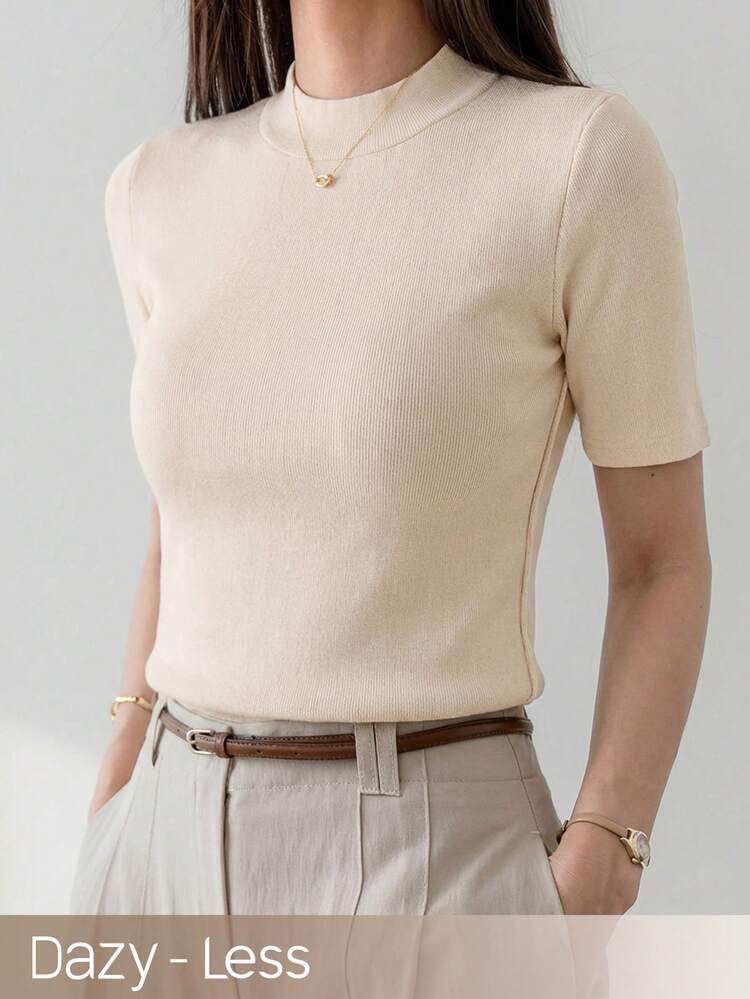 Women's Slim Fit Elegant All-Match Versatile Short Sleeve T-Shirt, Suitable For Spring And Summer, Valentine's Day