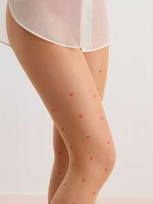 Hourtrue 1双女士连裤袜，情人节款，青铜色心形图案长筒袜，防勾丝袜，女士情人节装扮，女士晚礼服，性感塑形连裤袜，女士夜店装扮，透明长筒袜，优雅打底裤，时尚袜子，透气紧身裤，轻薄面料，嘉年华，透明连裤袜，时尚装扮，派对袜，女士嘉年华服装 - 銅色 - 查看 6