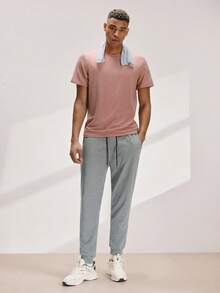 Driftmere Men Drawstring Waist Slant Pocket Jogger Sweatpants - Light Grey - View 9