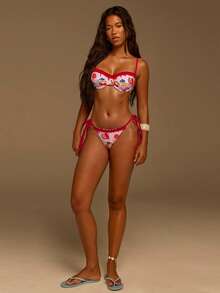 Athîral 女士休闲度假沙滩游泳水果印花比基尼套装 - 彩色 - 查看 4