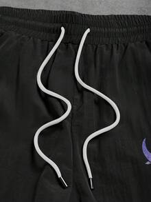 GymBeat Men's Elastic Waist Drawstring Loose Casual Jogger Pants - Black - View 4