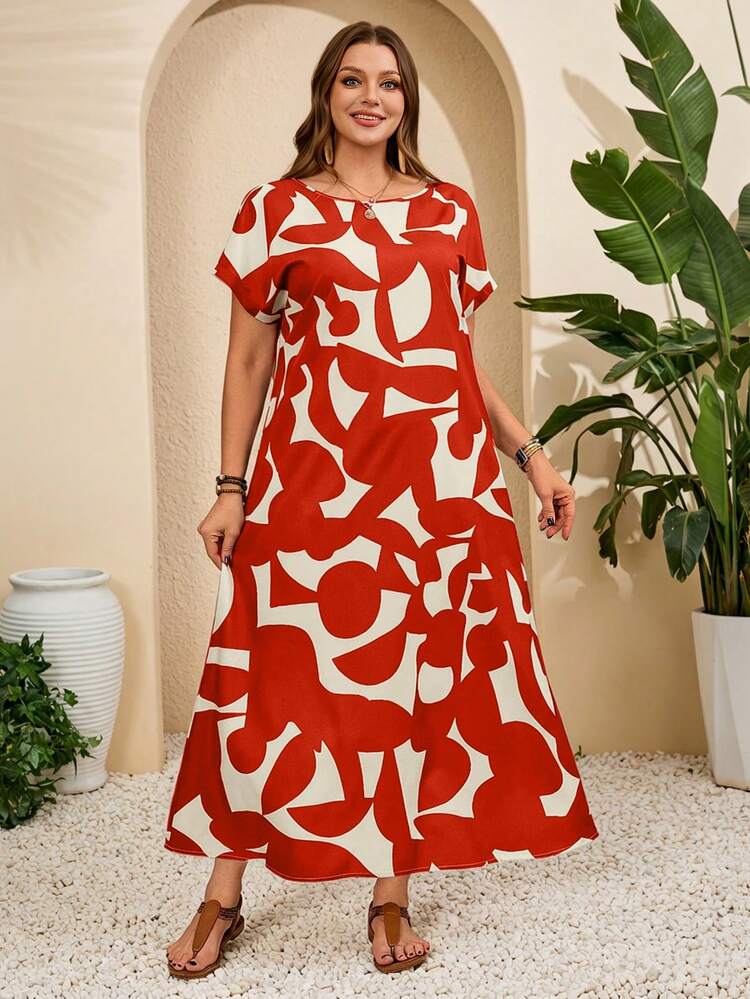 Women's Blue Floral Print Round Neck Short Sleeve Maxi Casual/Holiday Dress Yisikado Dress Zanea Dress For Woman Zanzea Dress