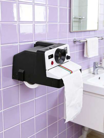 Joivida 1pc Retro Camera Tissue Box, Vintage Camera Style Roll Paper Towel Holder, Decorative Napkin Dispenser For Bathroom, Bedroom, Living Room, Kitchen, Restaurant, Tabletop, Novelty Home Decor Gift