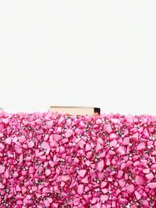 SHECARRY 女士手拿包、晚宴包、斜挎包，绿色亚克力鹅卵石，时尚、优雅、简约、个性化、百搭，适合海滩、度假、假日、夏季、海边、沙滩派对 - 淺粉色 - 查看 5