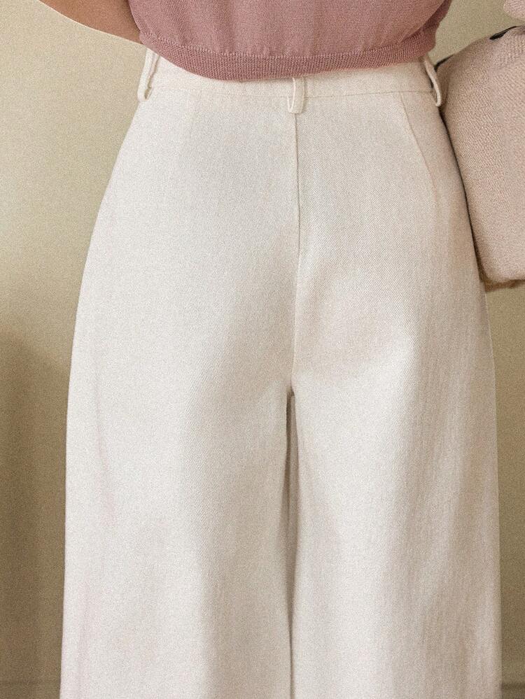 Women's Loose Fit Lace Patchwork White Jeans With Decorative Hem Design, Suitable For Spring And Summer