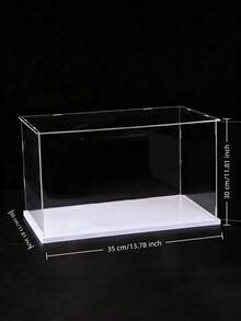 1pc Transparent Acrylic Display Case - Dust-Proof Storage Box, Suitable For Figurines, Models, Dolls - Art Collection Display Shelf - White - View 3