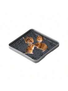 1 pieza de inodoro para mascotas cuadrado de doble capa de PP con salida de drenaje, adecuado para animales pequeños como conejos y cobayas, apto para todas las estaciones. - Multicolor - Ver 14