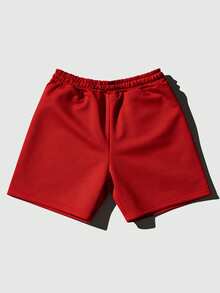 ROMWE MEN 2026 Spring, Summer, Autumn Casual Fashion Unisex Sports Printed Shorts - Red - View 2