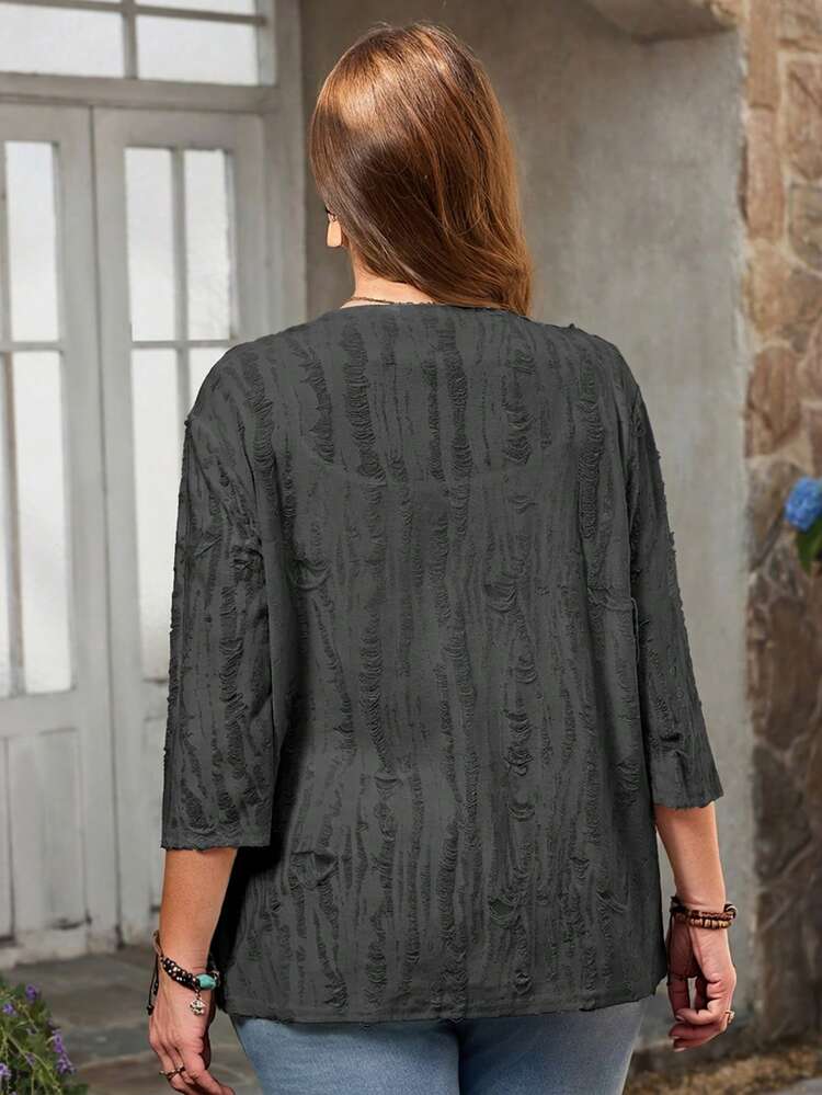 Plus Size Vacation Outfits Woman Women Cardigans Solid Color Asymmetric Hem Casual Resort CostumeJacket