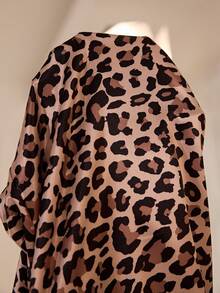 LuxeNights Satin Camisole Top And Leopard Print Pants Women Pajama Set - Brown - View 7