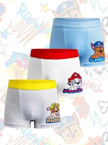 SHEIN | PAW Patrol Calzoncillos tipo bóxer cómodos, suaves y transpirables con estampado de dibujos animados para niños - Multicolor - Ver 3
