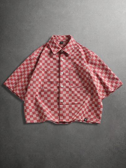 STYNVO Áo sơ mi nam tay ngắn kẻ caro jacquard thoải mái, hai túi bất đối xứng, phù hợp cho các dịp trang trọng hoặc thường ngày, đi nghỉ mát, ăn tối, công sở, mặc nhà, áo sơ mi casual thoải mái bán chạy nhất, đa năng.