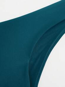 Swim Basics Women's Solid Color Minimalist Triangle Bikini Bottom For Summer Vacation - Teal Blue - View 4